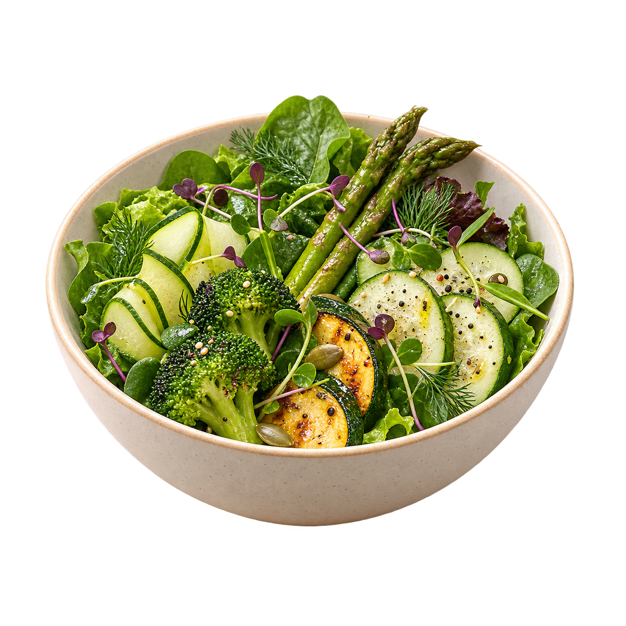 Fresh green vegetable bowl